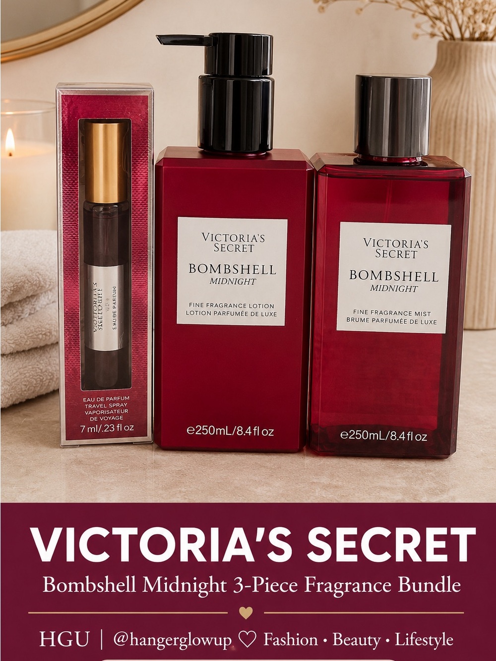Victoria’s Secret Bombshell Midnight 3PC Fragrance Gift Set New Sealed